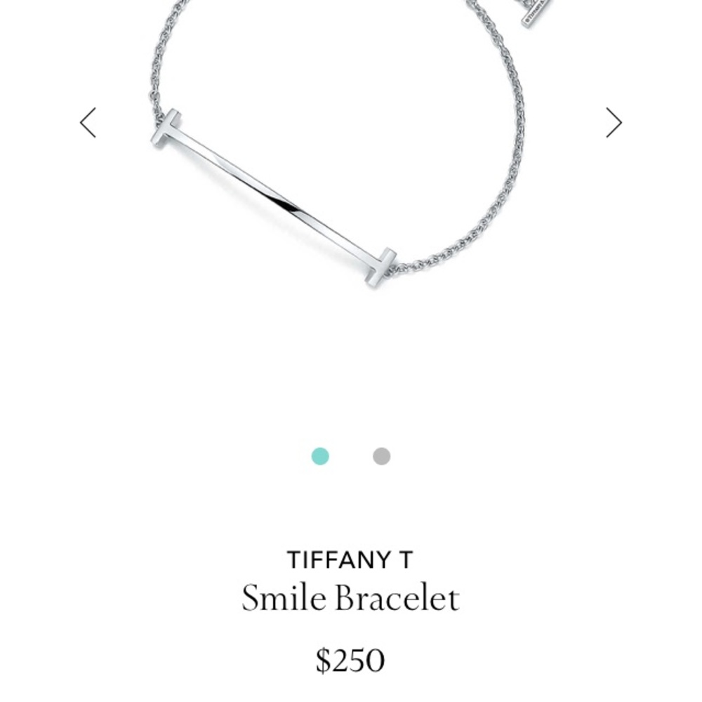 Tiffany and Co smile T bracelet sterling silver
